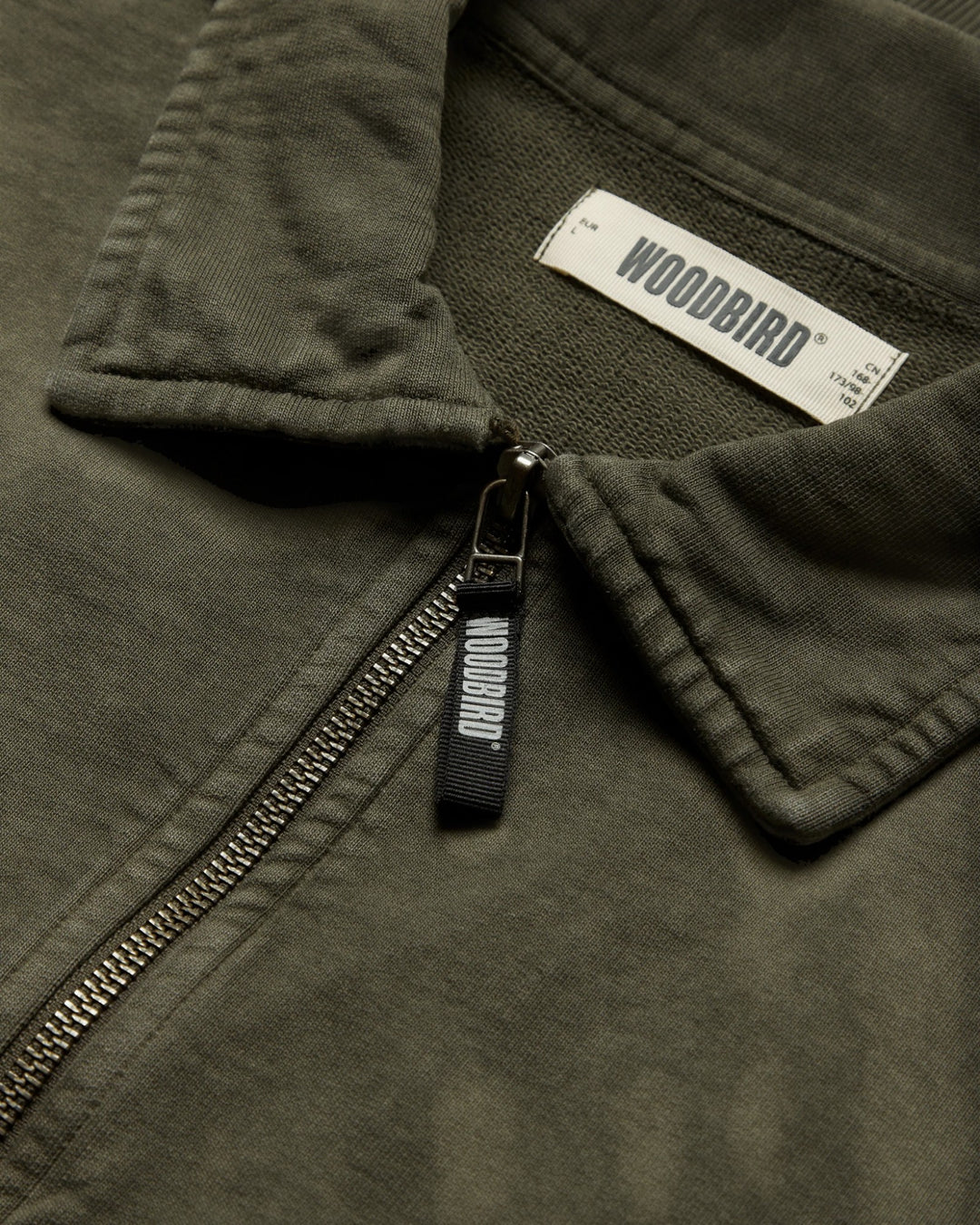 WBLoke Washed Zip Polo Dark Olive – vue 5