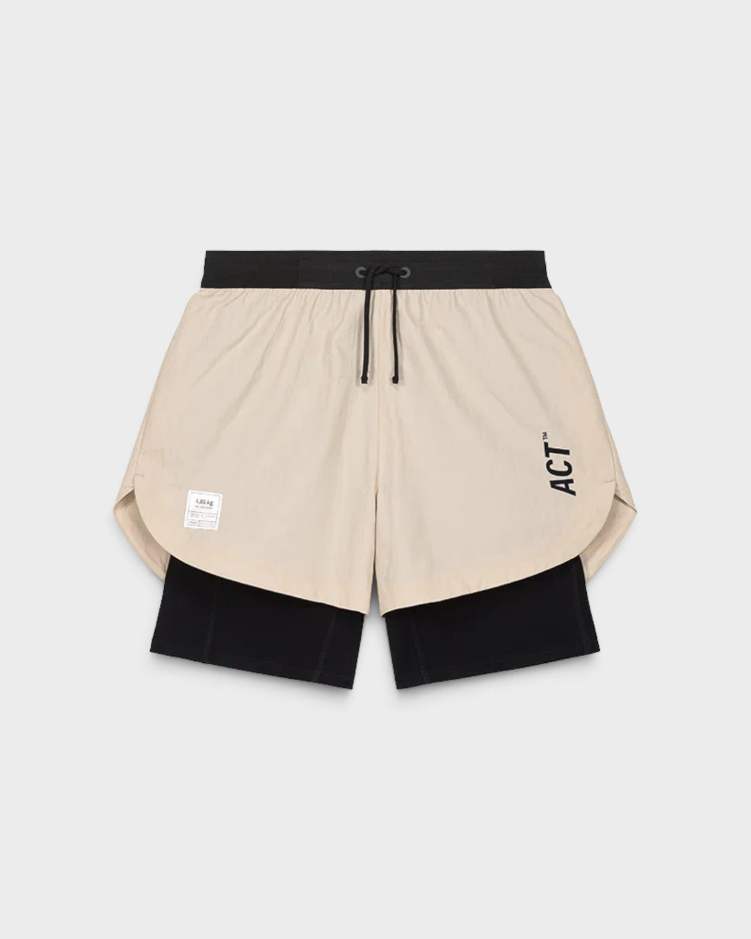 ACT Running ShellLight Short 2en1 Beige — vue de face