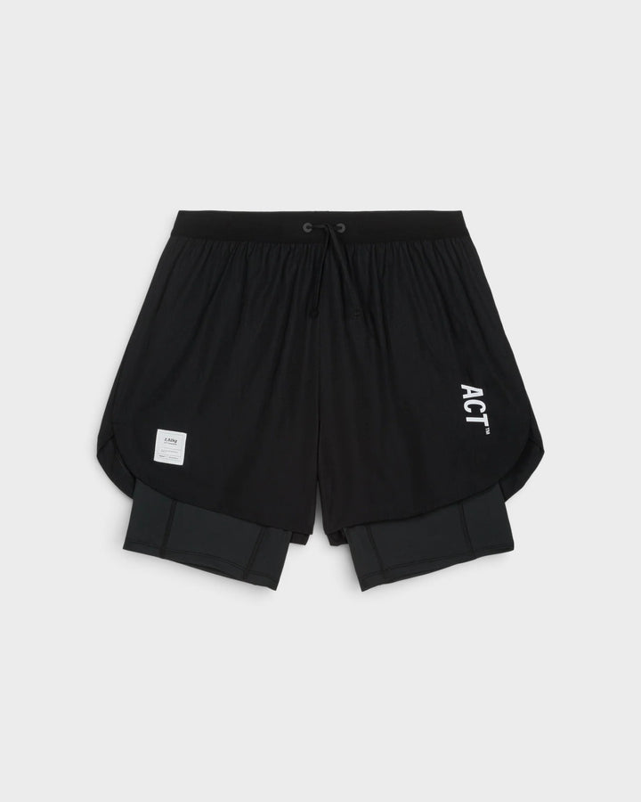 ACT Running ShellLight Short 2en1 Noir — vue de face