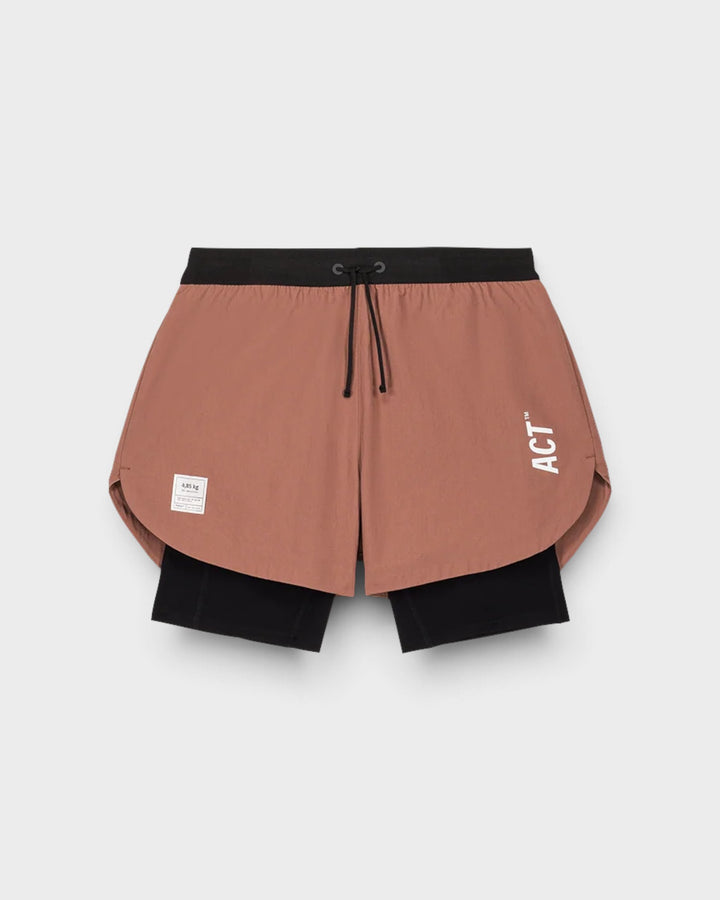 ACT Running ShellLight Short 2en1 Terracotta — vue de face