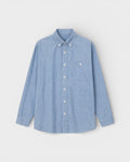 Long Sleeve Baggy Shirt Cotton Light Indigo