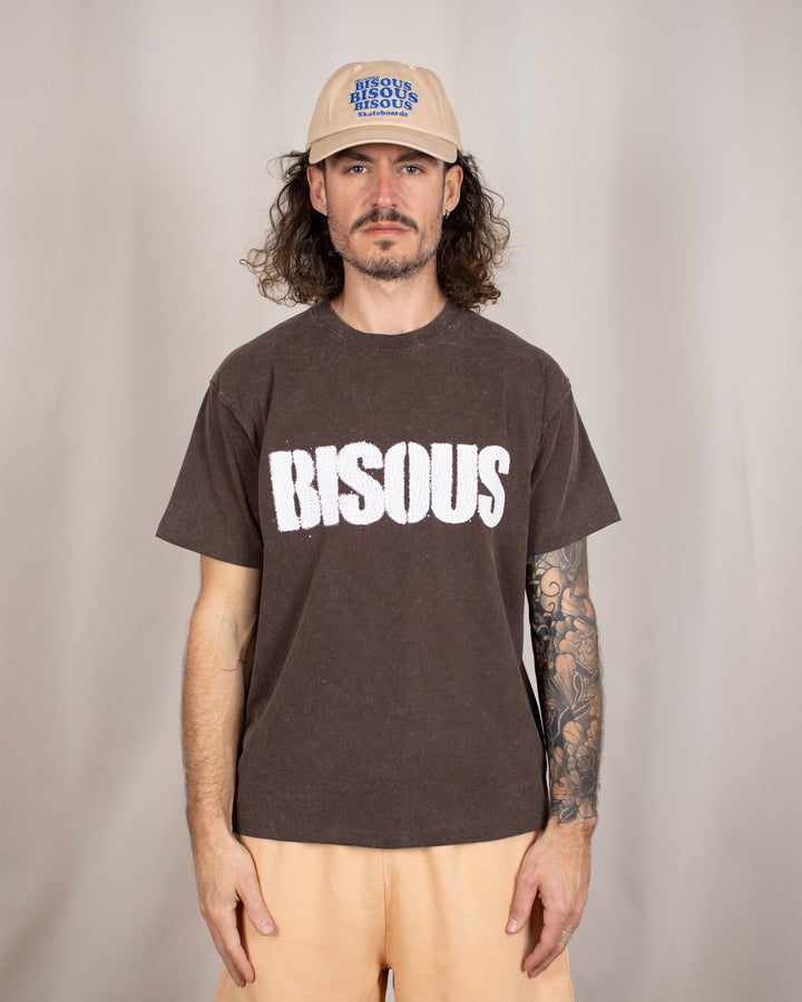 T-shirt Pochoir Washed Brown