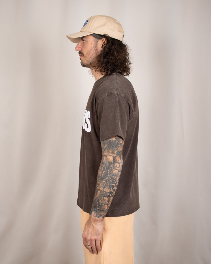 T-shirt Pochoir Washed Brown