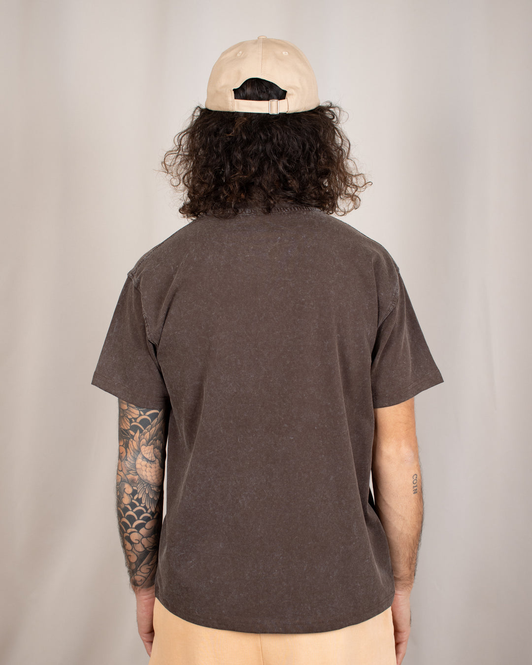 T-shirt Pochoir Washed Brown