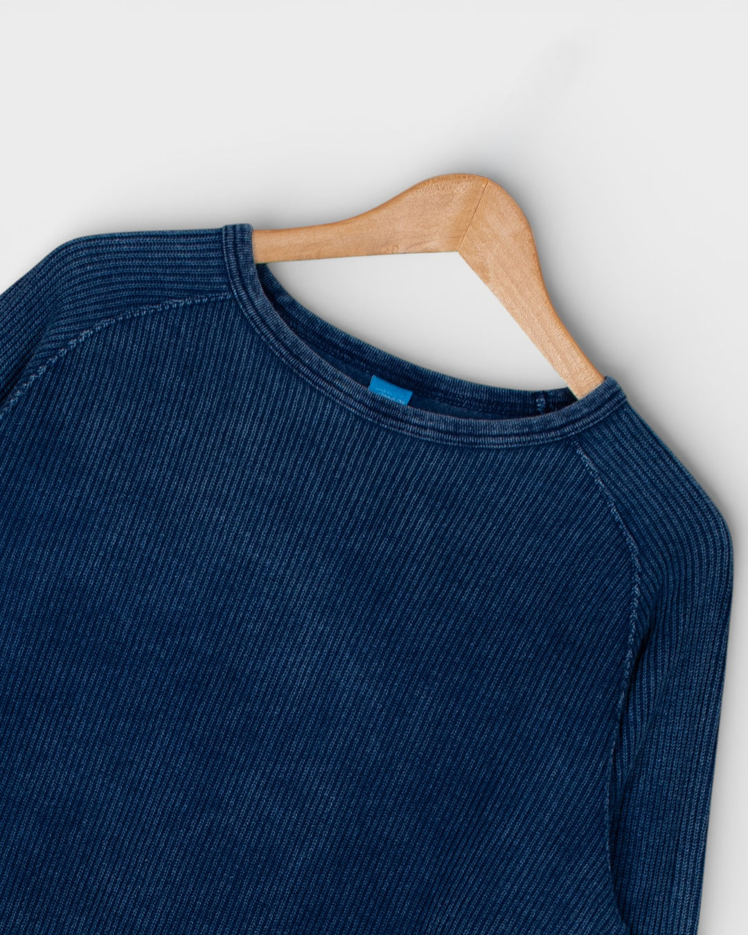 Long Sleeve Rib Knit Indigo