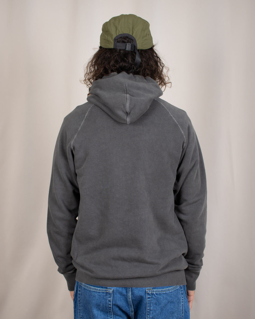 Raglan Pullover Hood Sweat P-Black