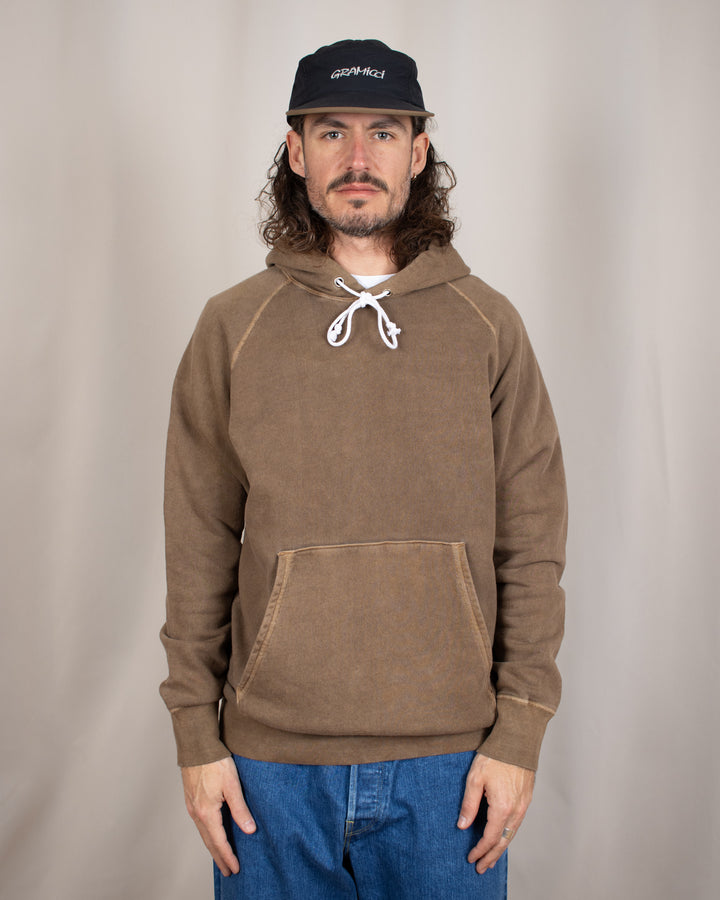 Raglan Pullover Hood Sweat P-Brown