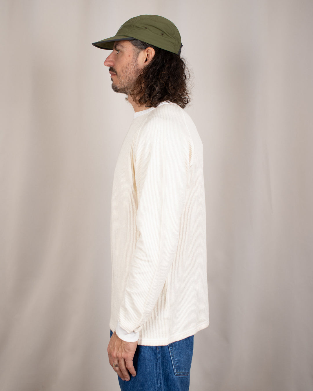 Long Sleeve Rib Knit P-Natural