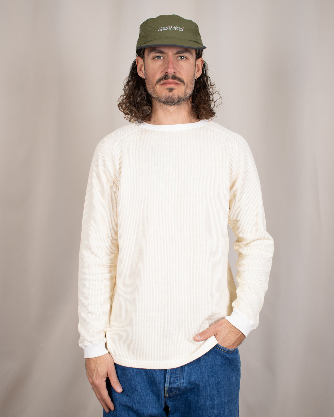Long Sleeve Rib Knit P-Natural