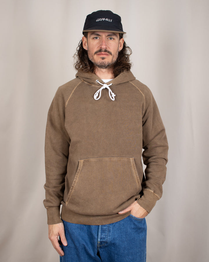 Raglan Pullover Hood Sweat P-Brown