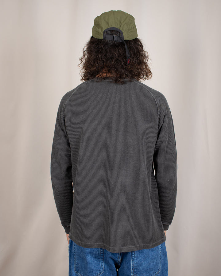 Long Sleeve Rib Knit P-Black