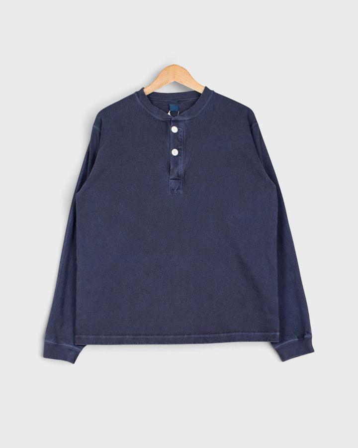 Long Sleeve Heavy Henley Tee P-Navy
