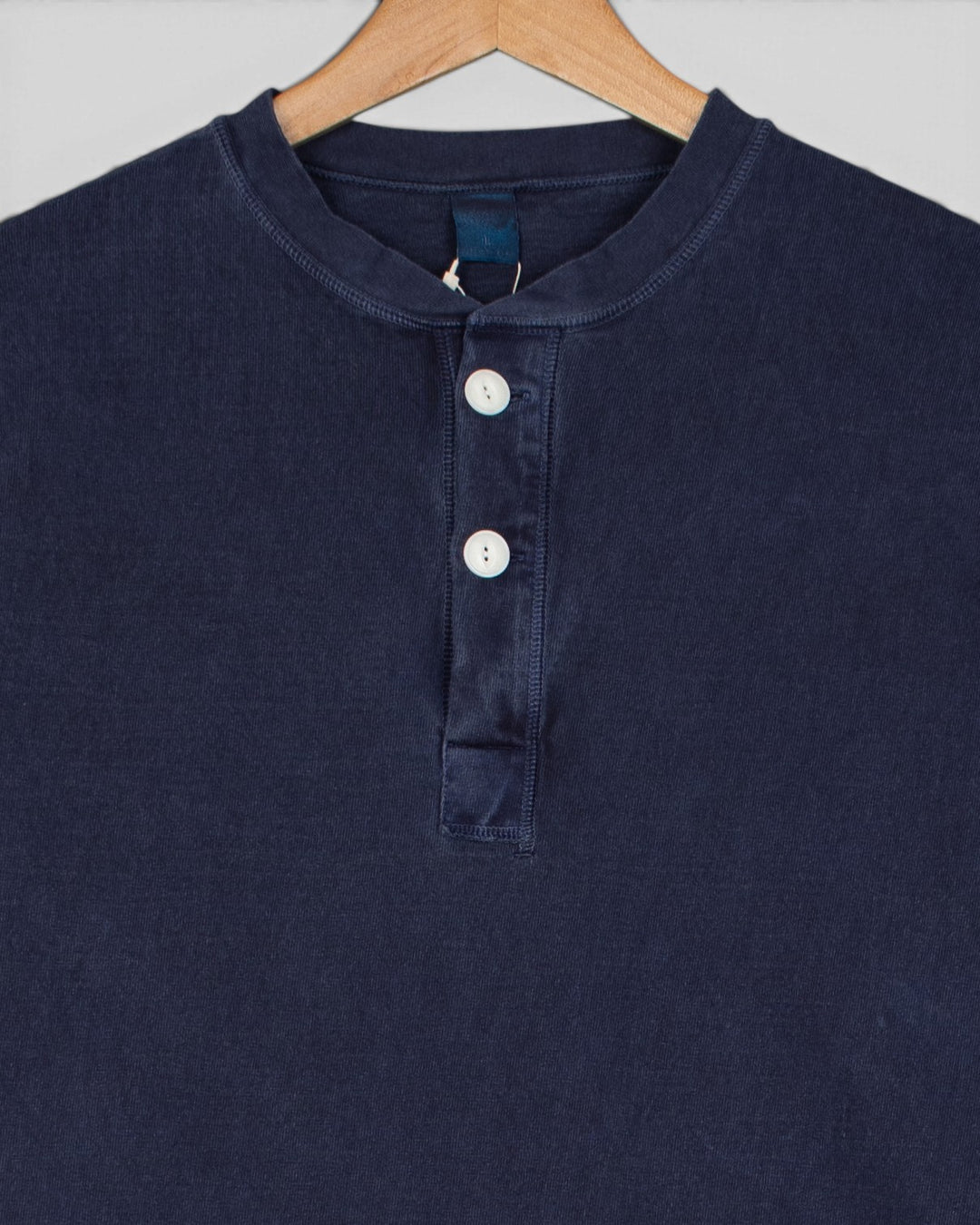 Long Sleeve Heavy Henley Tee P-Navy