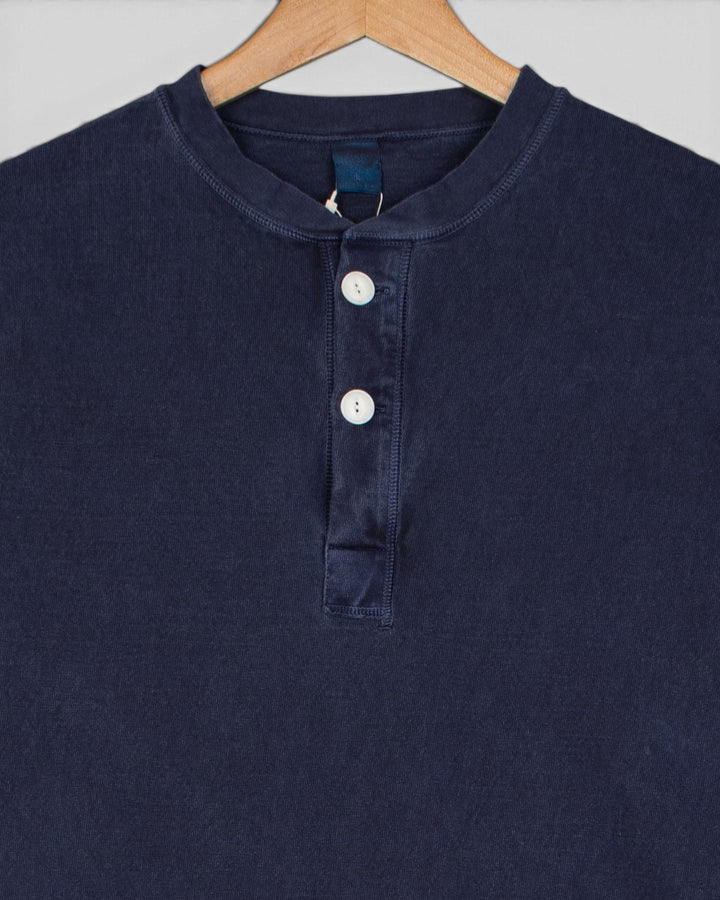 Long Sleeve Heavy Henley Tee P-Navy