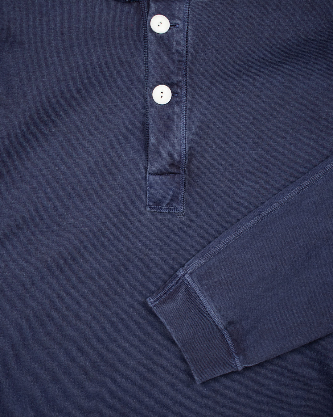 Long Sleeve Heavy Henley Tee P-Navy