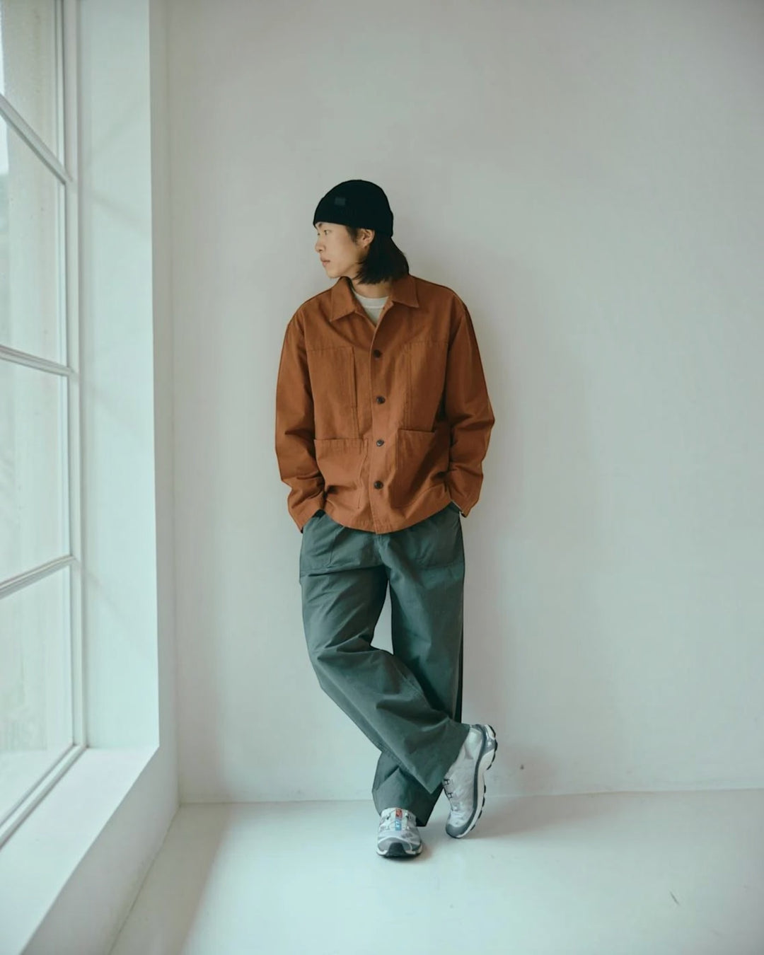 One Tuck Wide Fatigue Pants Khaki