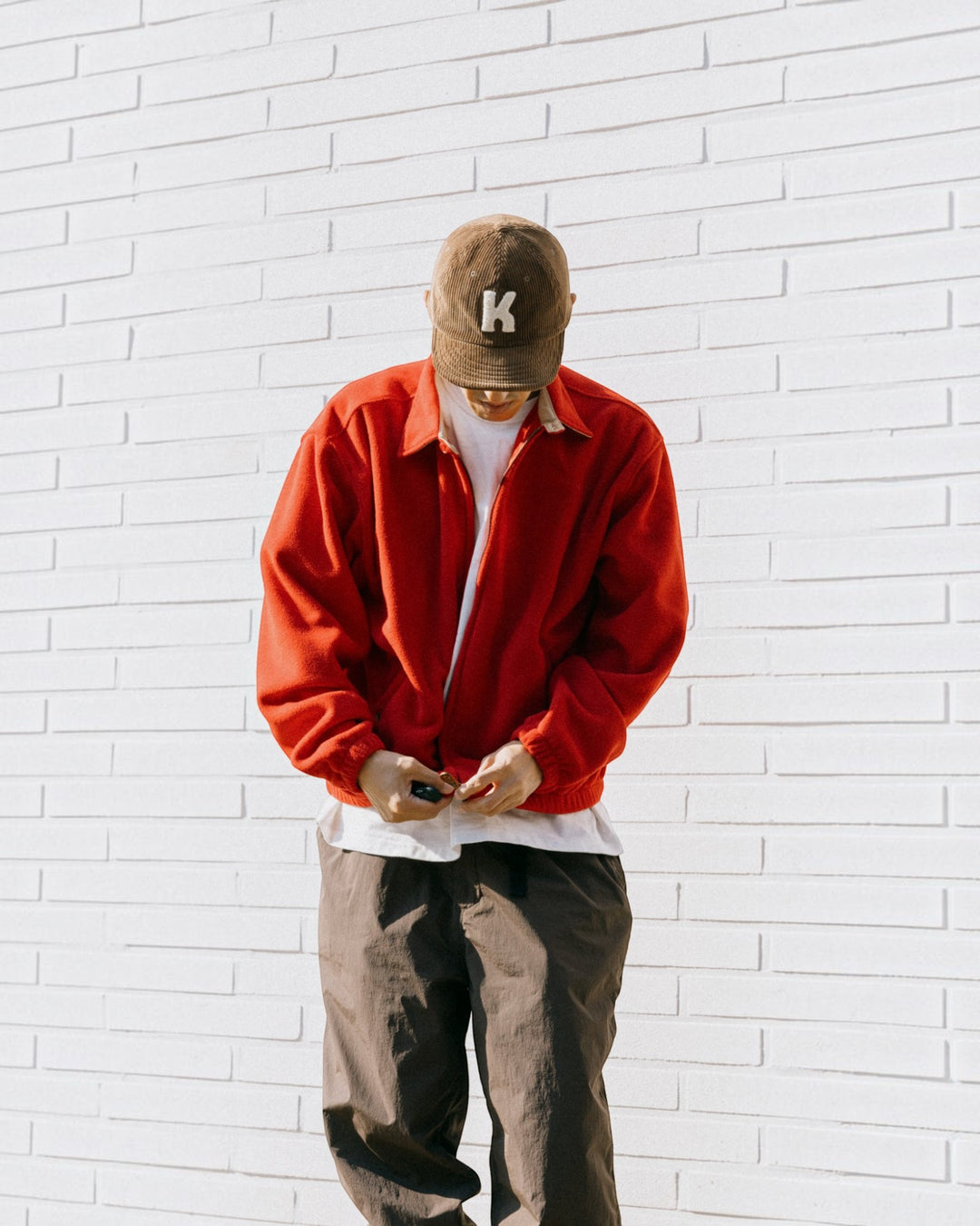 Fleece Bomber Jacket Red