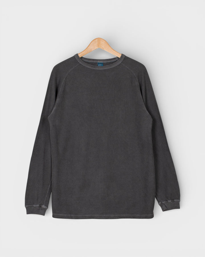 Long Sleeve Rib Knit P-Black