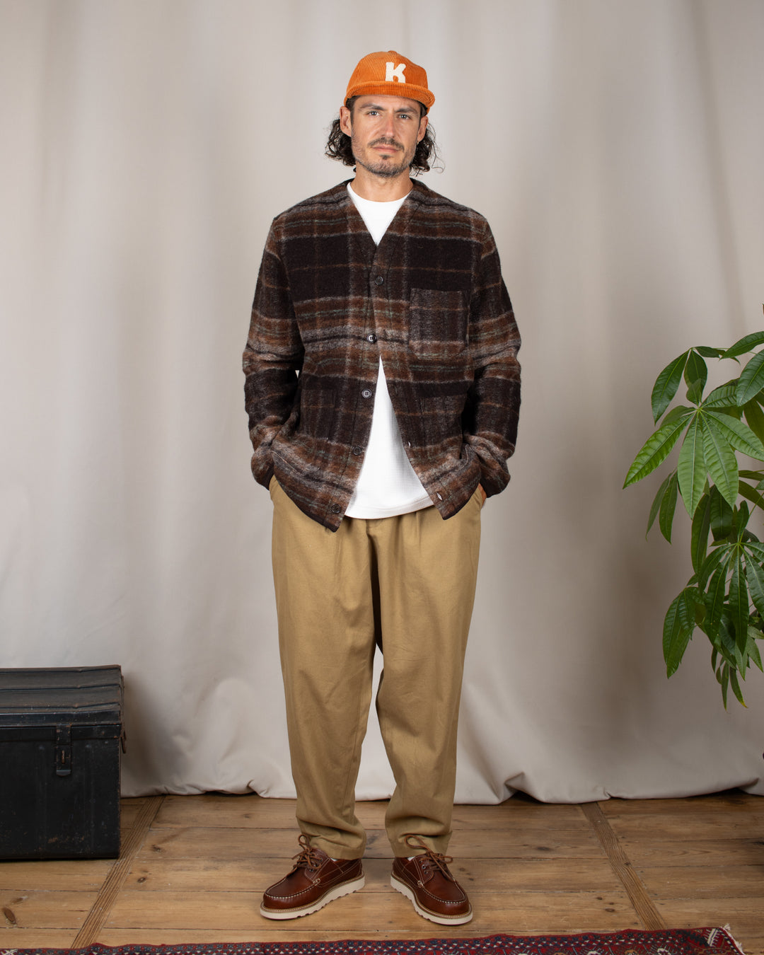 Cardigan Pino Wool Fleece Brown