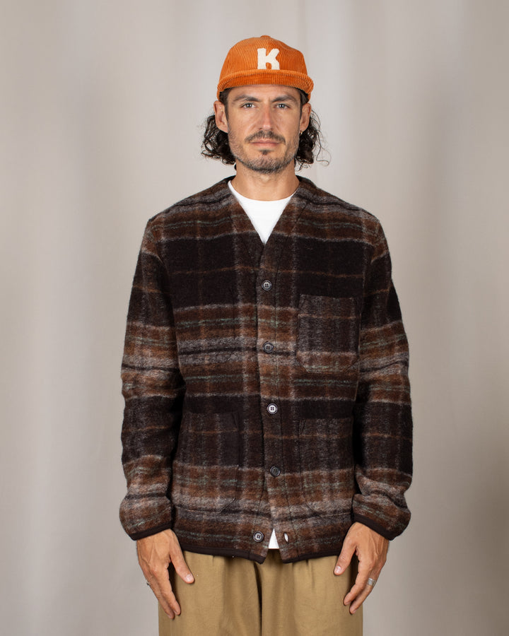 Cardigan Pino Wool Fleece Brown