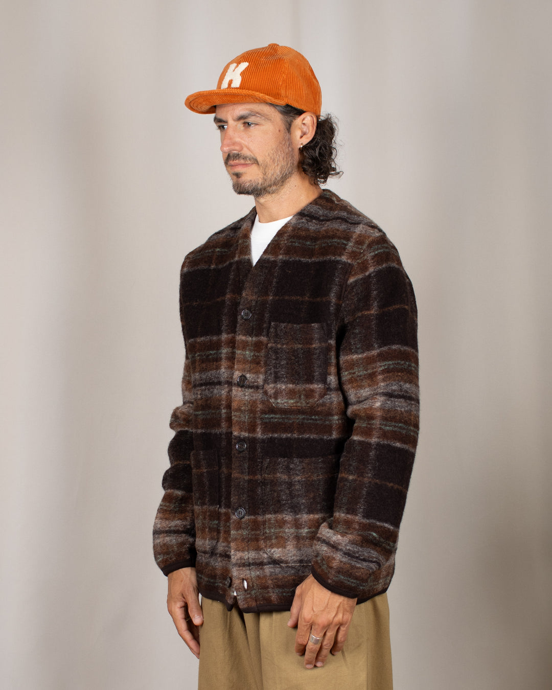 Cardigan Pino Wool Fleece Brown