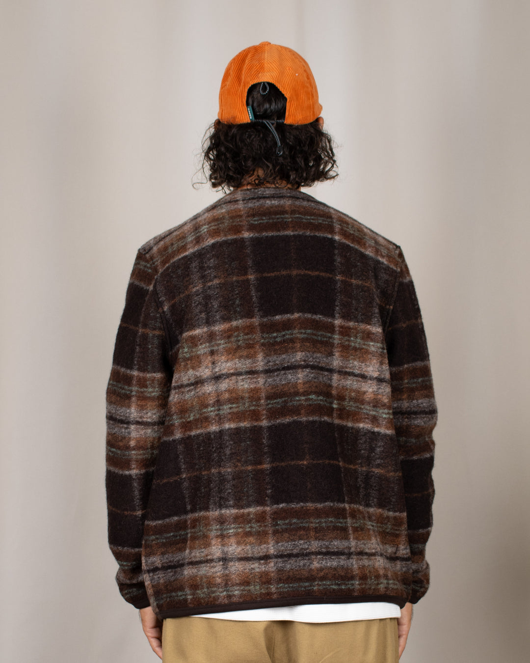 Cardigan Pino Wool Fleece Brown