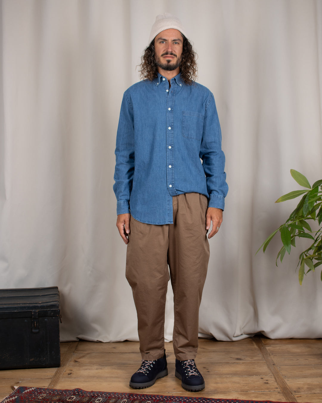 Clyde Pant in Taupe Cotton Twill