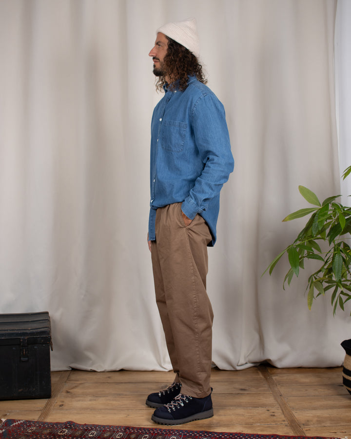 Clyde Pant in Taupe Cotton Twill