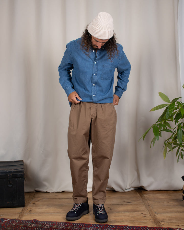Clyde Pant in Taupe Cotton Twill