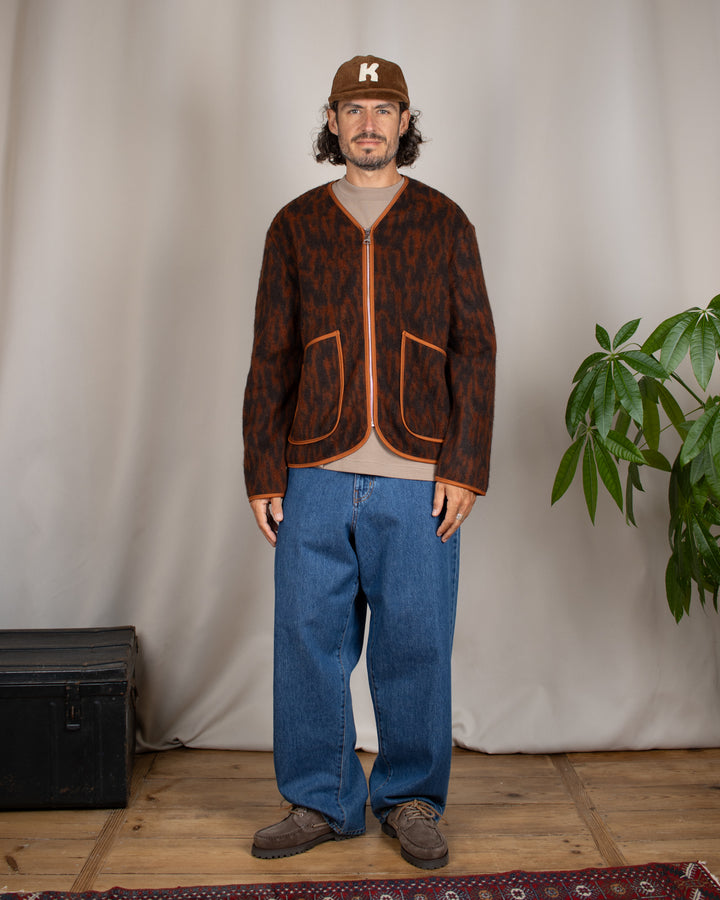 Cameron Zip Cardigan Maculato Marrone