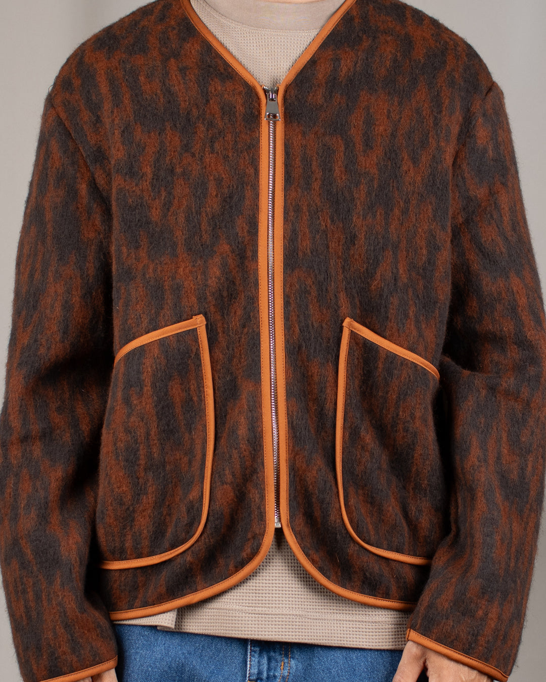 Cameron Zip Cardigan Maculato Marrone
