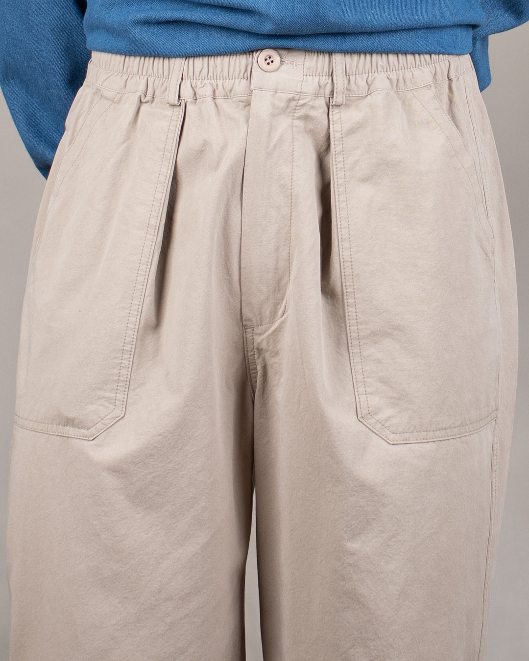 One Tuck Wide Fatigue Pants Beige