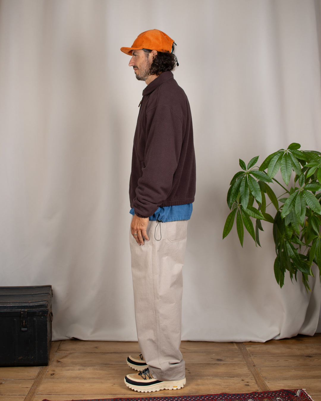 Fleece Bomber Jacket Brown