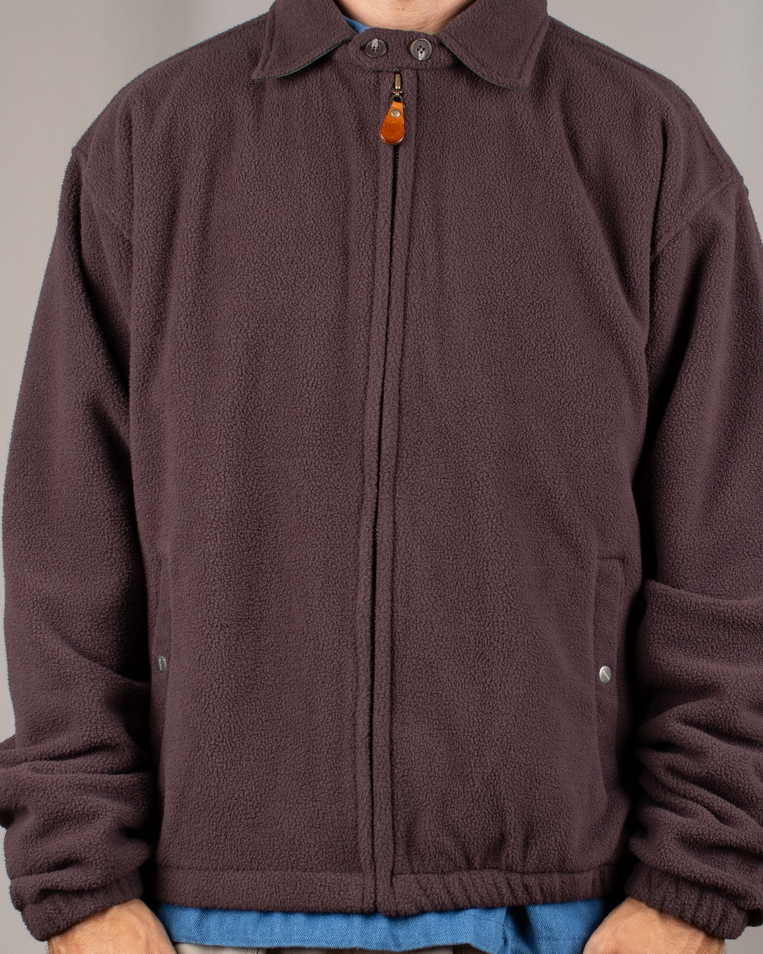 Fleece Bomber Jacket Brown