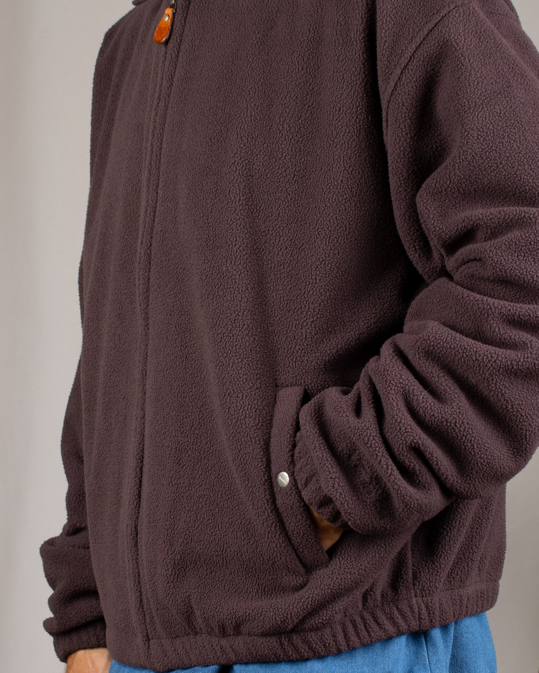 Fleece Bomber Jacket Brown
