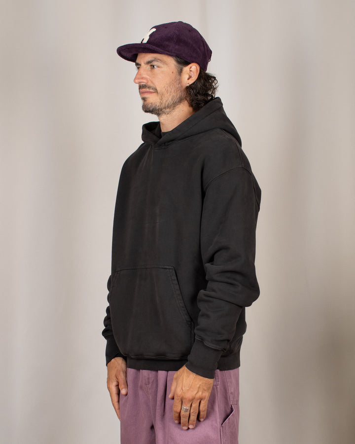 Relaxed Loopback Hoodie Blank Espresso Washed