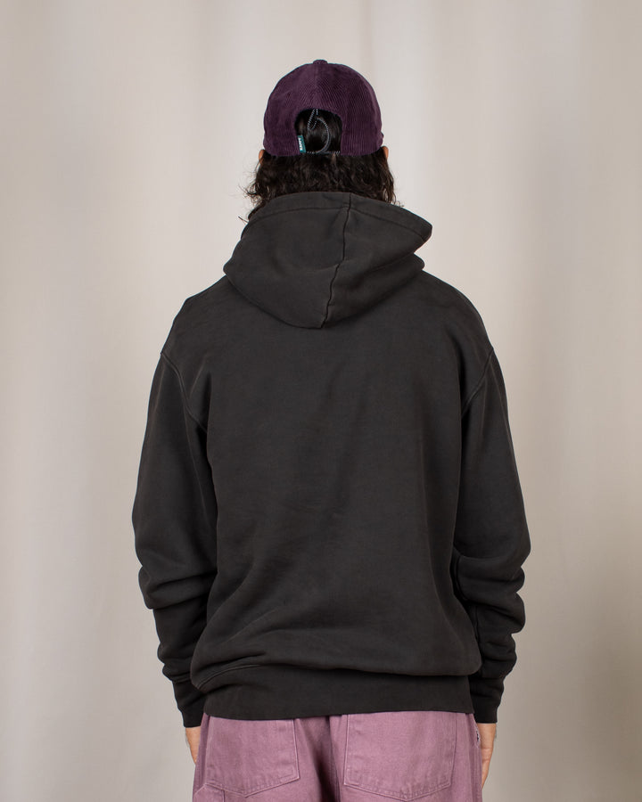 Relaxed Loopback Hoodie Blank Espresso Washed