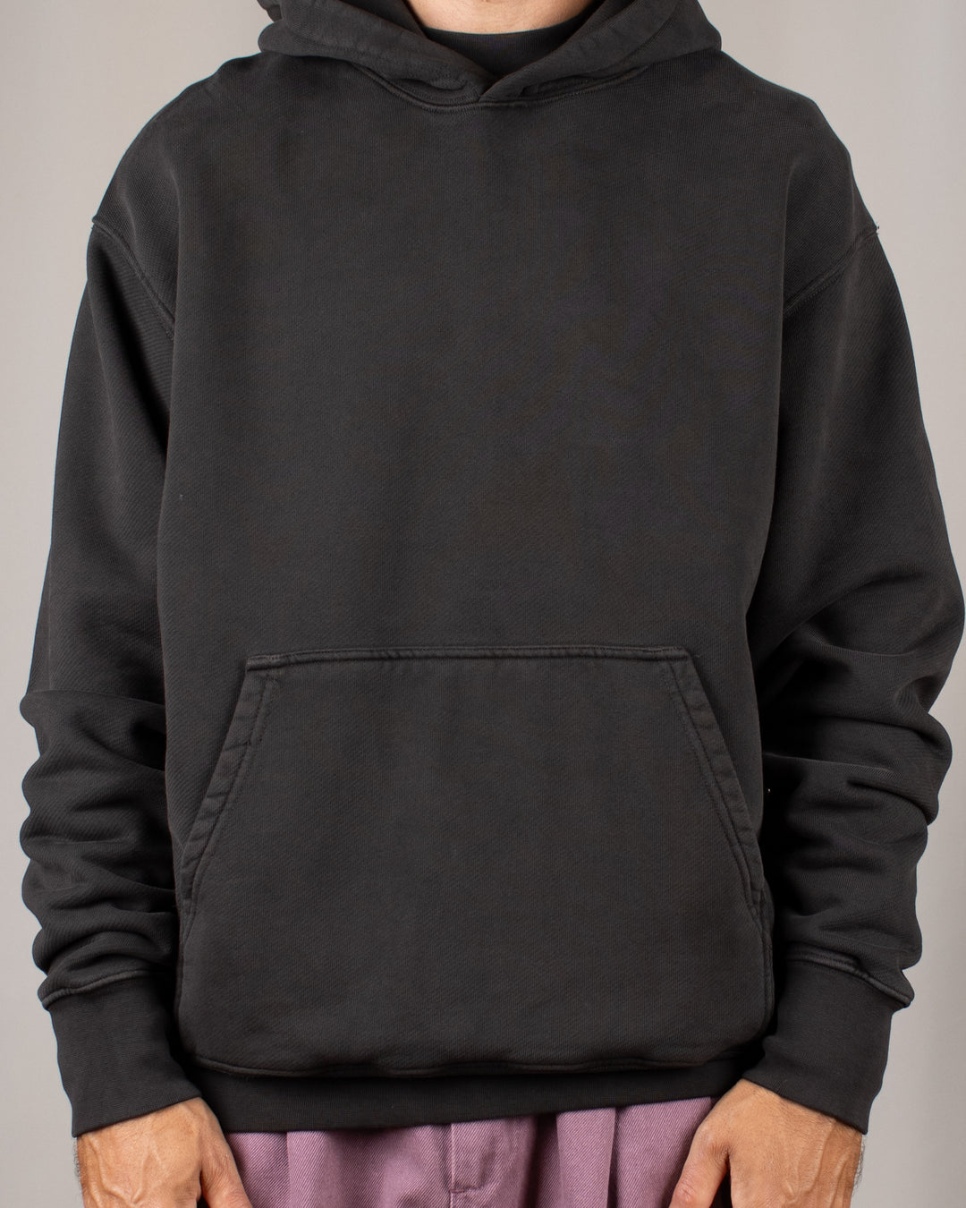 Relaxed Loopback Hoodie Blank Espresso Washed