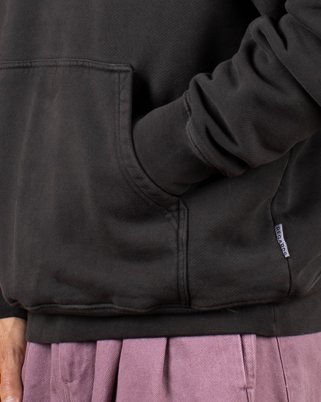 Relaxed Loopback Hoodie Blank Espresso Washed