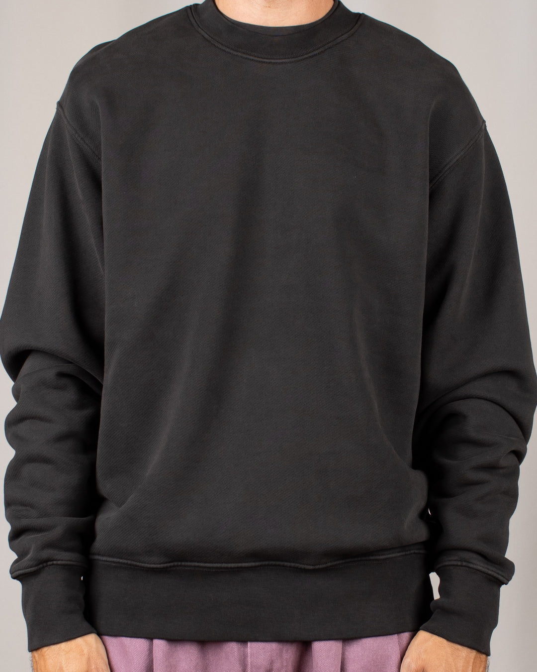 Relaxed Loopback Crewneck Espresso Washed