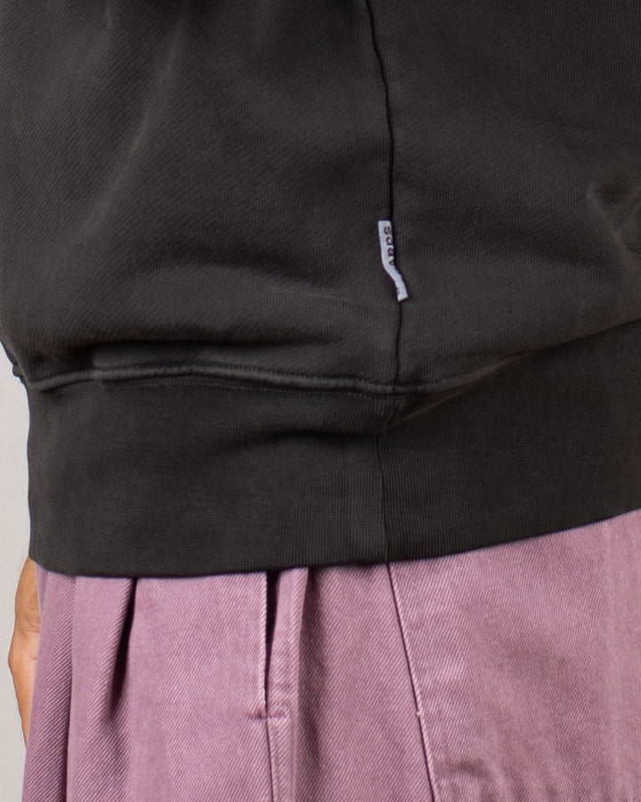 Relaxed Loopback Crewneck Espresso Washed