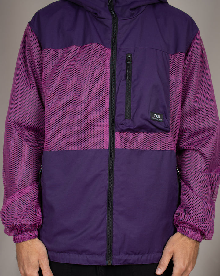 Down Mountain Reversible W-Zip Hood Jacket D.Purple/Black