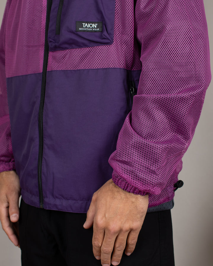 Down Mountain Reversible W-Zip Hood Jacket D.Purple/Black