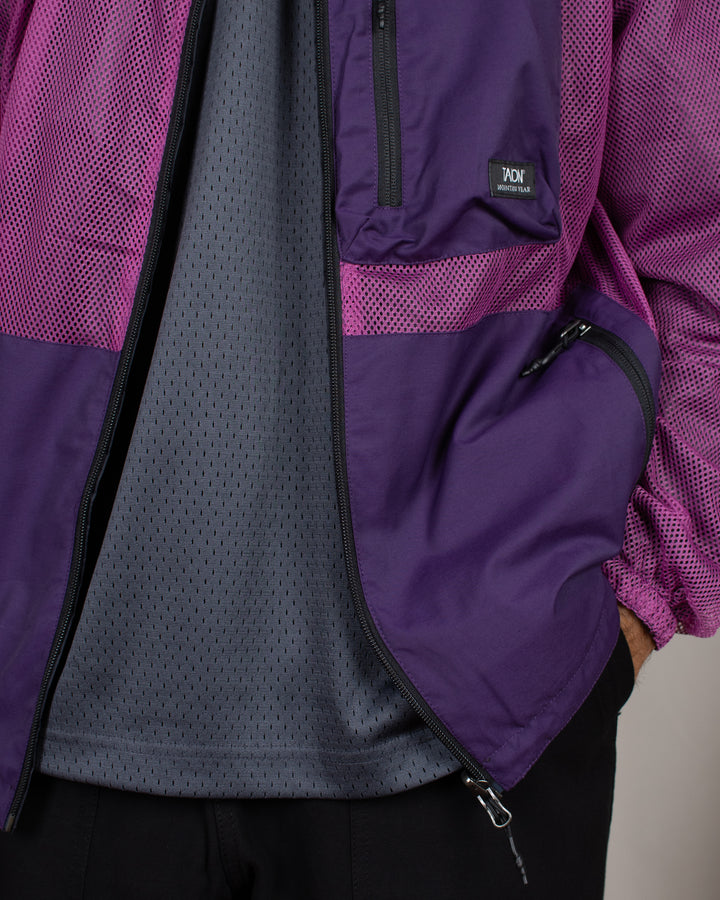 Down Mountain Reversible W-Zip Hood Jacket D.Purple/Black