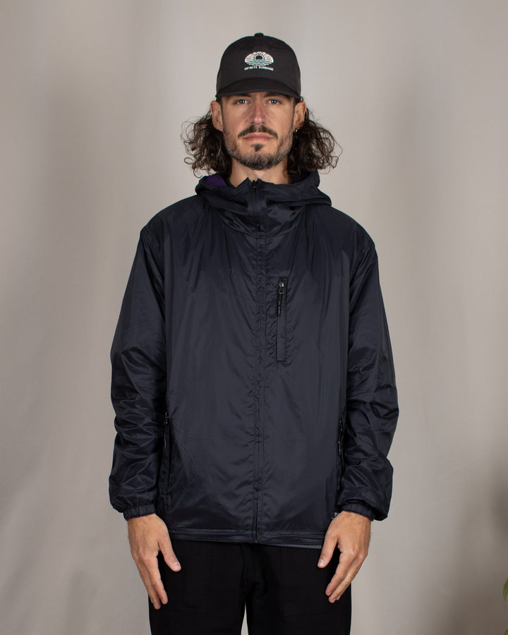 Down Mountain Reversible W-Zip Hood Jacket D.Purple/Black