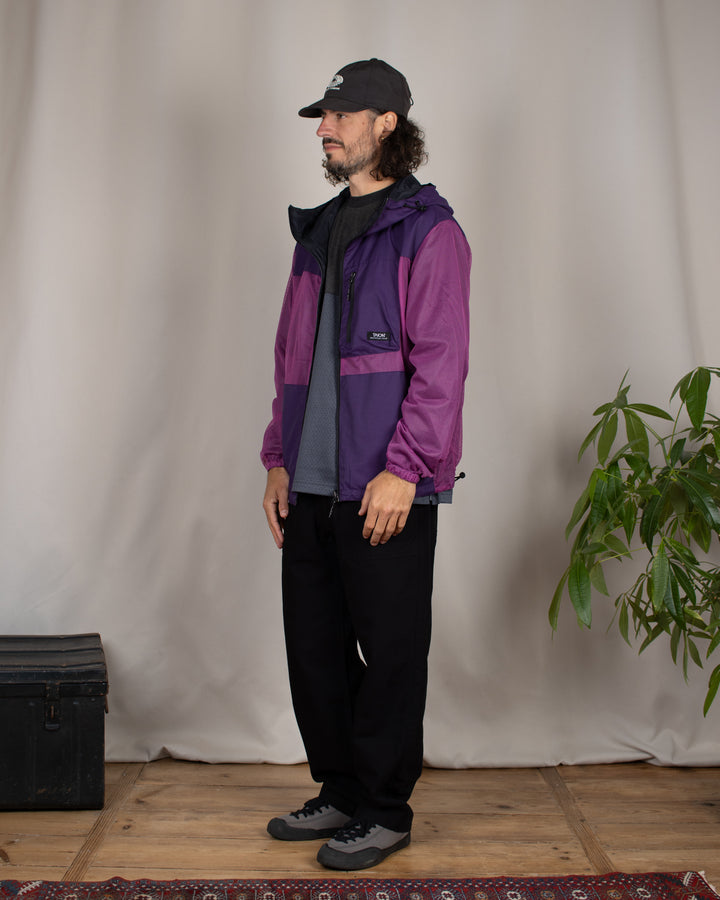 Down Mountain Reversible W-Zip Hood Jacket D.Purple/Black