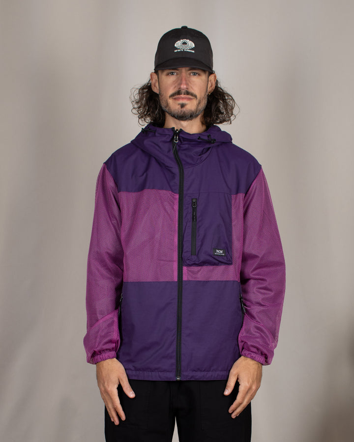 Down Mountain Reversible W-Zip Hood Jacket D.Purple/Black
