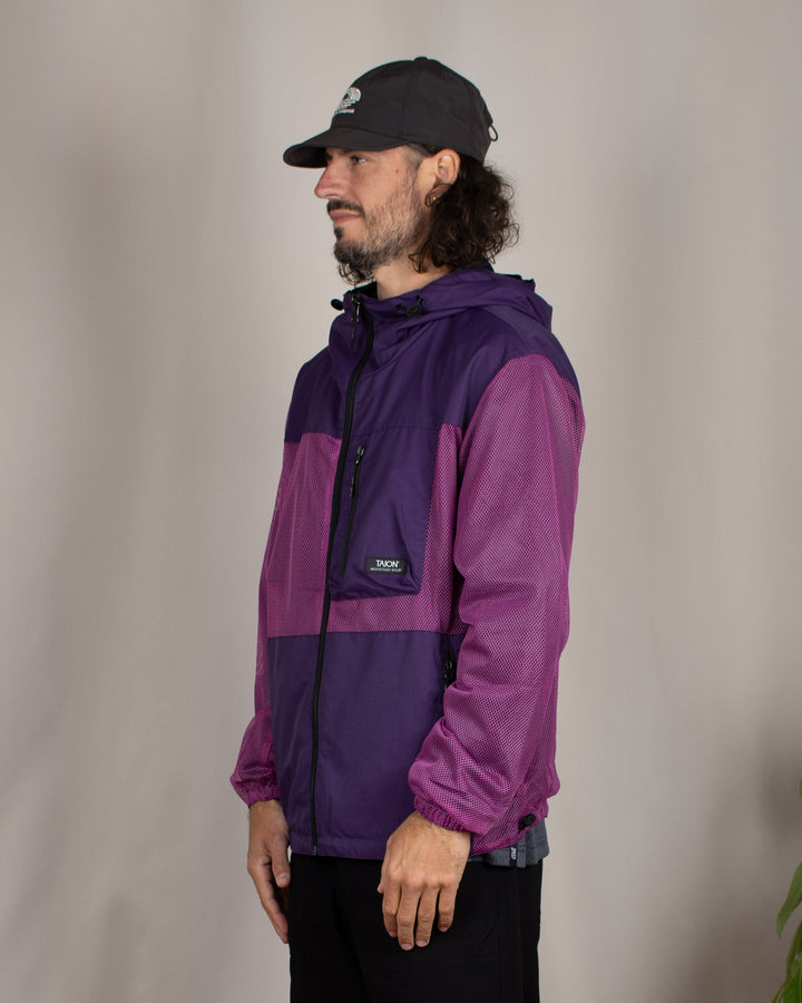 Down Mountain Reversible W-Zip Hood Jacket D.Purple/Black