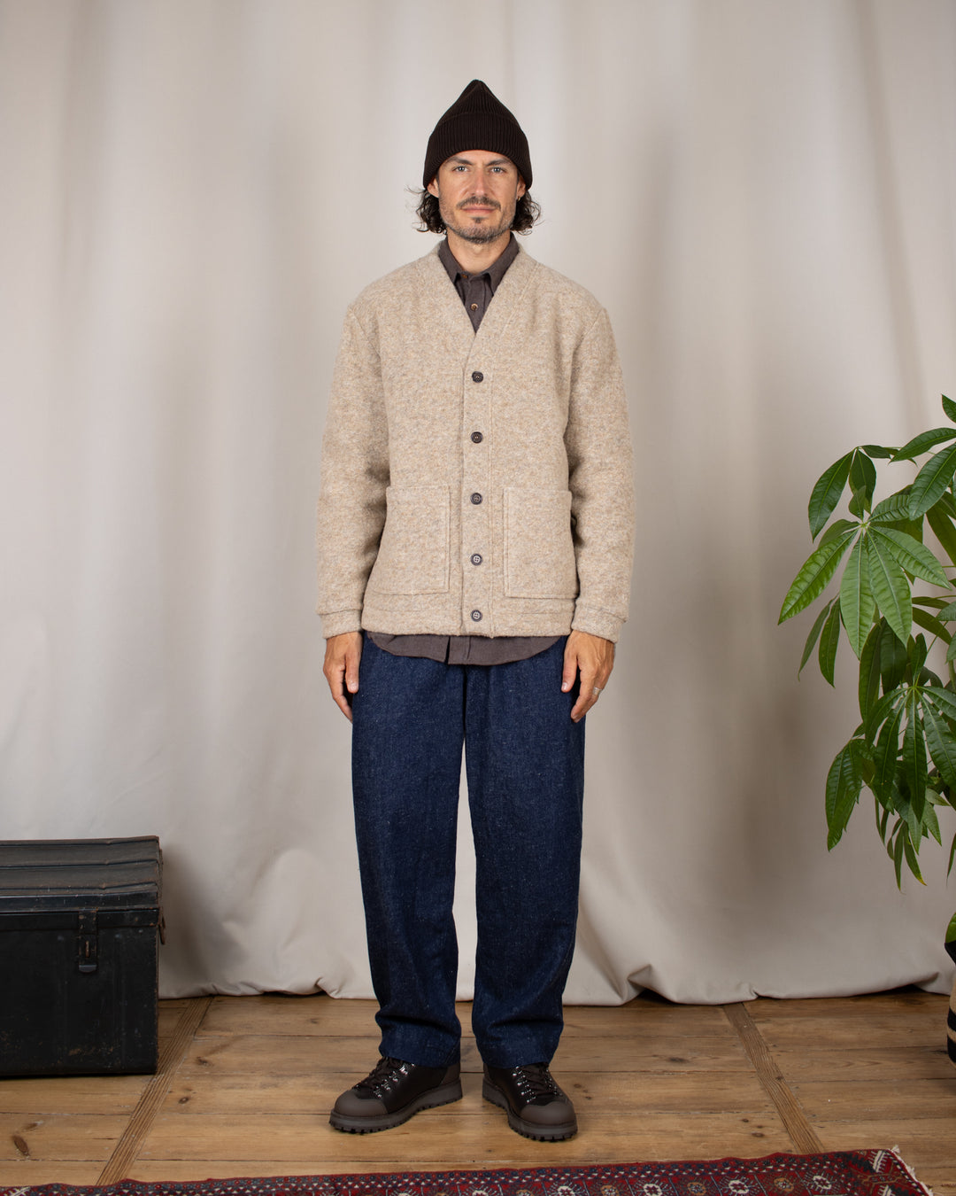 Advance Cardigan Wool Fleece Fawn