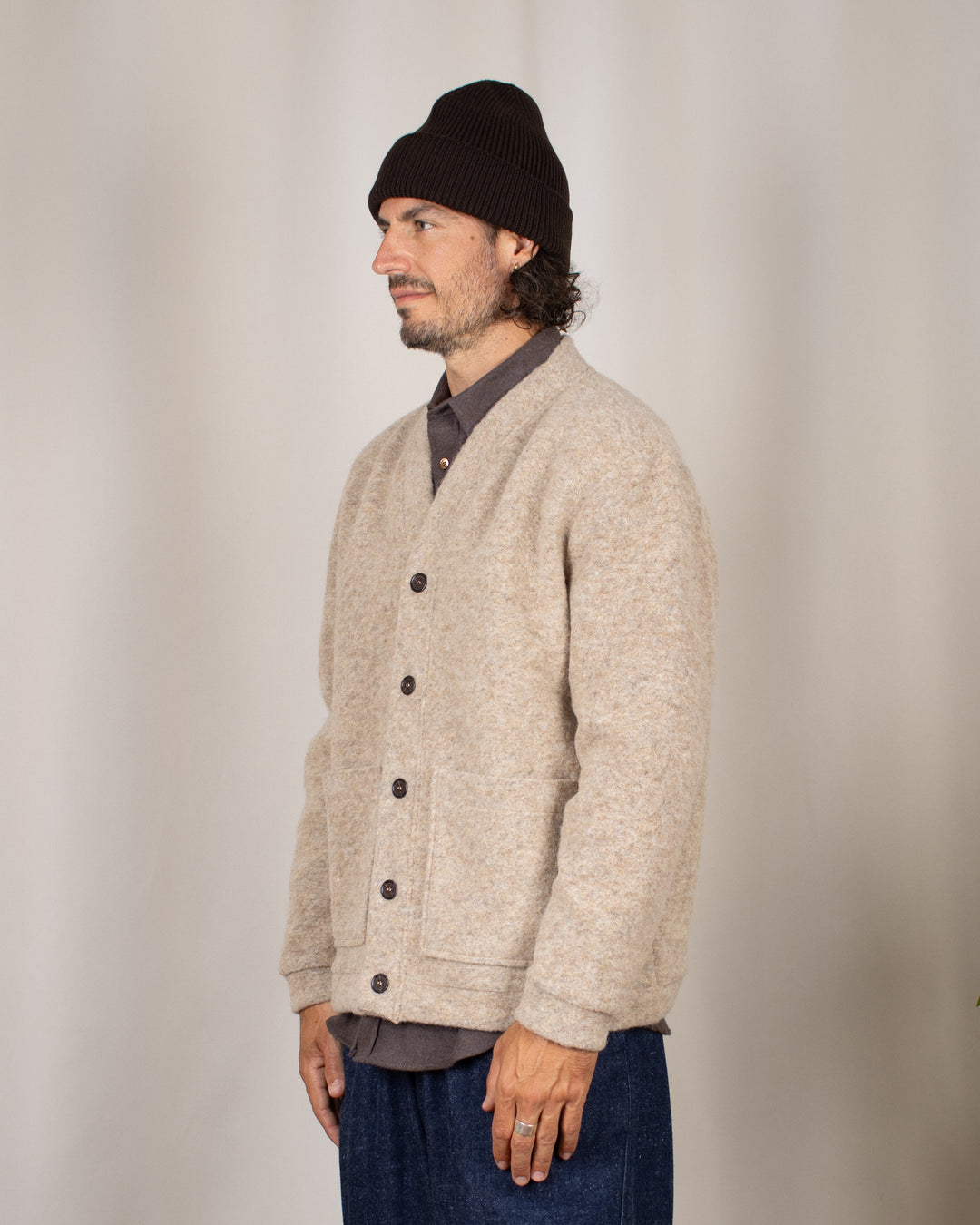 Advance Cardigan Wool Fleece Fawn